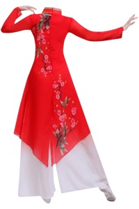 Design classical performance costumes, elegant Chinese style folk dance costumes, kite dance umbrella dance fan dance performance costumes SKDO004 back view